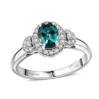 Certified & Appraised Luxoro AAA Pirineu Lagoon Tourmaline and I2 Diamond 1.05 ctw Ring in 14K White Gold