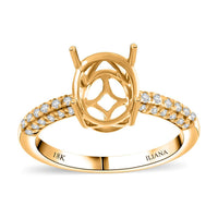 Iliana 18K Yellow Gold Diamond G-H SI Mounting Ring (Size 10.0) (Oval 10x8mm) 0.25 ctw