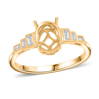 Iliana 18K Yellow Gold Diamond G-H SI Mounting Ring (Size 10.0) (Oval 9x7mm) 0.14 ctw