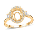 Iliana 18K Yellow Gold Diamond G-H SI Mounting Ring (Size 10.0) (Oval 10x8mm) 0.29 ctw - Sticky add to cart bar
