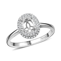 Iliana 18K White Gold Diamond G-H, SI Mounting Ring (Size 6.0) (Oval 7x5mm) 0.21 ctw