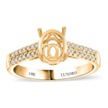 Luxoro 14K Yellow Gold Diamond Mounting Ring (Oval 8x6mm) 0.22 ctw - Sticky add to cart bar