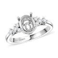 Luxoro 14K White Gold Diamond Mounting Ring (Size 10.0) (Oval 8x6mm) 0.17 ctw - Sticky add to cart bar
