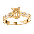 Iliana 18K Yellow Gold Diamond G-H, SI Mounting Ring (Size 10.0) 4.21 Grams (Oval 8x6mm) 0.22 ctw - Sticky add to cart bar