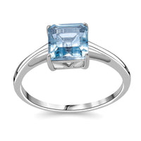 Sky blue Topaz 2.10 ctw Ring in Rhodium Over Sterling Silver (Size 10.0)