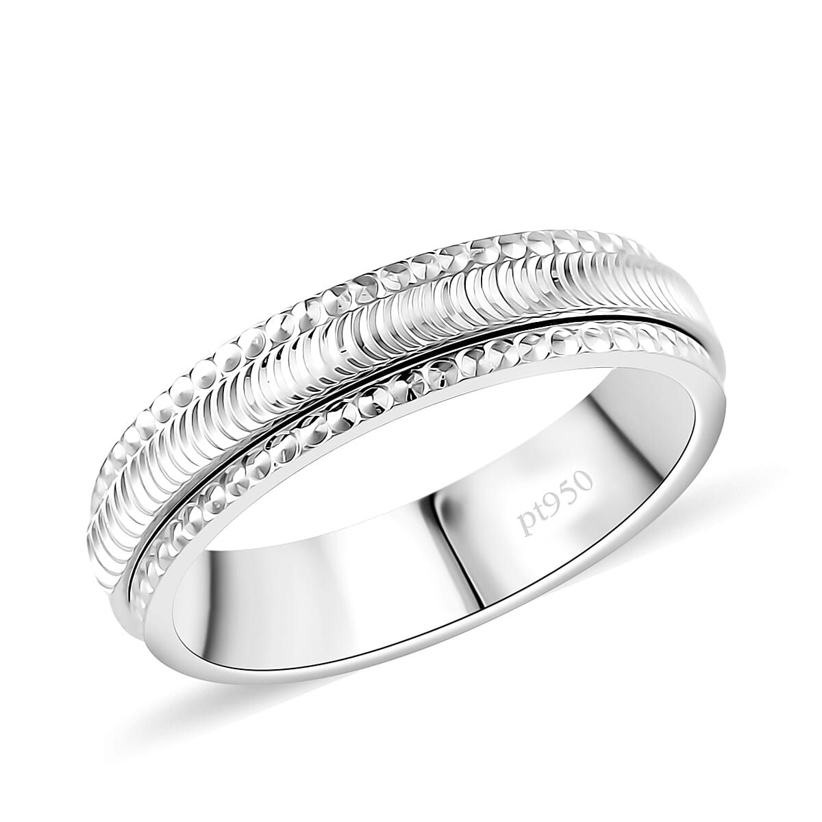 Doorbuster 950 Platinum Spinner Band Ring (Size 6.0) (7.50 g)