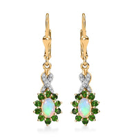 TLV Premium Ethiopian Welo Opal, Multi Gemstone Earrings in 18K Vermeil YG Over Sterling Silver 1.60 ctw