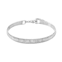 950 Platinum Diamond-cut Bangle Bracelet (6.50 In) (9.60 g)
