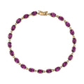 Epic Deal Luxoro 10K Yellow Gold Premium Radiant Ember Garnet Link Bracelet (7.25 In) 13.50 ctw - Sticky add to cart bar