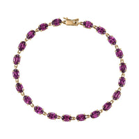 Epic Deal Luxoro 10K Yellow Gold Premium Radiant Ember Garnet Link Bracelet (7.25 In) 13.50 ctw