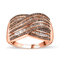 Doorbuster Red Diamond (IR) Ring in Rhodium Over Sterling Silver (Size 10.0) 1.00 ctw