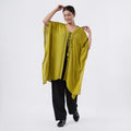 TAMSY Black Embroidered Kaftan with Open Front Neck Tie - One Size Fits Most - Sticky add to cart bar