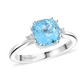 Certified & Appraised Rhapsody AAAA Santa Maria Aquamarine and E-F VS Diamond 2.35 ctw Ring in 950 Platinum (Size 10.0) 5.80 Grams - Sticky add to cart bar