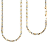 4mm Fancy Ice Chain Necklace in 10K 2-Tone Gold 22.45 Grams 24 Inches
