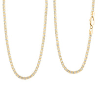 3mm Fancy Ice Chain Necklace in 10K 2-Tone Gold 14.1 Grams 26 Inches