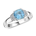 Certified & Appraised Luxoro AAA Santa Maria Aquamarine and G-H I2 Diamond 1.55 ctw Ring in 10K White Gold - Sticky add to cart bar