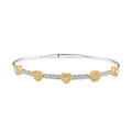 Modani 14K Yellow and White Gold Natural Yellow Diamond, White Diamond (SI) Bangle Bracelet (6.75 In) (6 g) 1.15 ctw - Sticky add to cart bar
