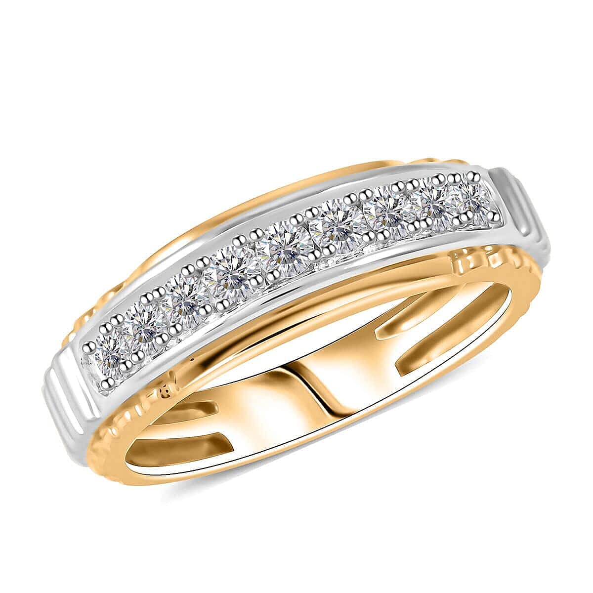 White Diamond G-H I1 0.50 ctw Ring in 10K Yellow and White Gold 4.65 Grams