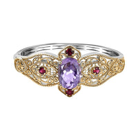 Doorbuster Rose De France Amethyst, Orissa Rhodolite Garnet Bangle Bracelet in Platinum Bond (6.50 In) 13.40 ctw
