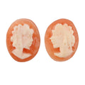 Set of 2 Orange Cameo (Ovl 10x8 mm) 2.02 ctw - Sticky add to cart bar