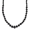 Thai Black Spinel 90.00 ctw Beaded Necklace in Rhodium Over Sterling Silver 18-20 Inches - Sticky add to cart bar