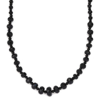 Thai Black Spinel 90.00 ctw Beaded Necklace in Rhodium Over Sterling Silver 18-20 Inches