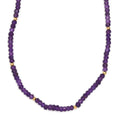 African Amethyst 45.00 ctw Beaded Necklace in 18K Yellow Gold Over Sterling Silver 18-20 Inches - Sticky add to cart bar
