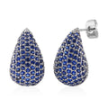 Simulated Blue Diamond Earrings in Silvertone 0.50 ctw - Sticky add to cart bar