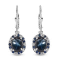 Blue Star Sapphire (DF) and Multi Gemstone 7.30 ctw Celestial Earrings in Rhodium Over Sterling Silver - Sticky add to cart bar