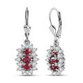 Tanzanite, White Zircon Lever Back Earrings in Rhodium Over Sterling Silver 2.10 ctw - Sticky add to cart bar