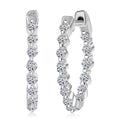 Luxuriant Lab Grown Diamond SI 1.00 ctw Hoop Earrings in Rhodium Over Sterling Silver - Sticky add to cart bar
