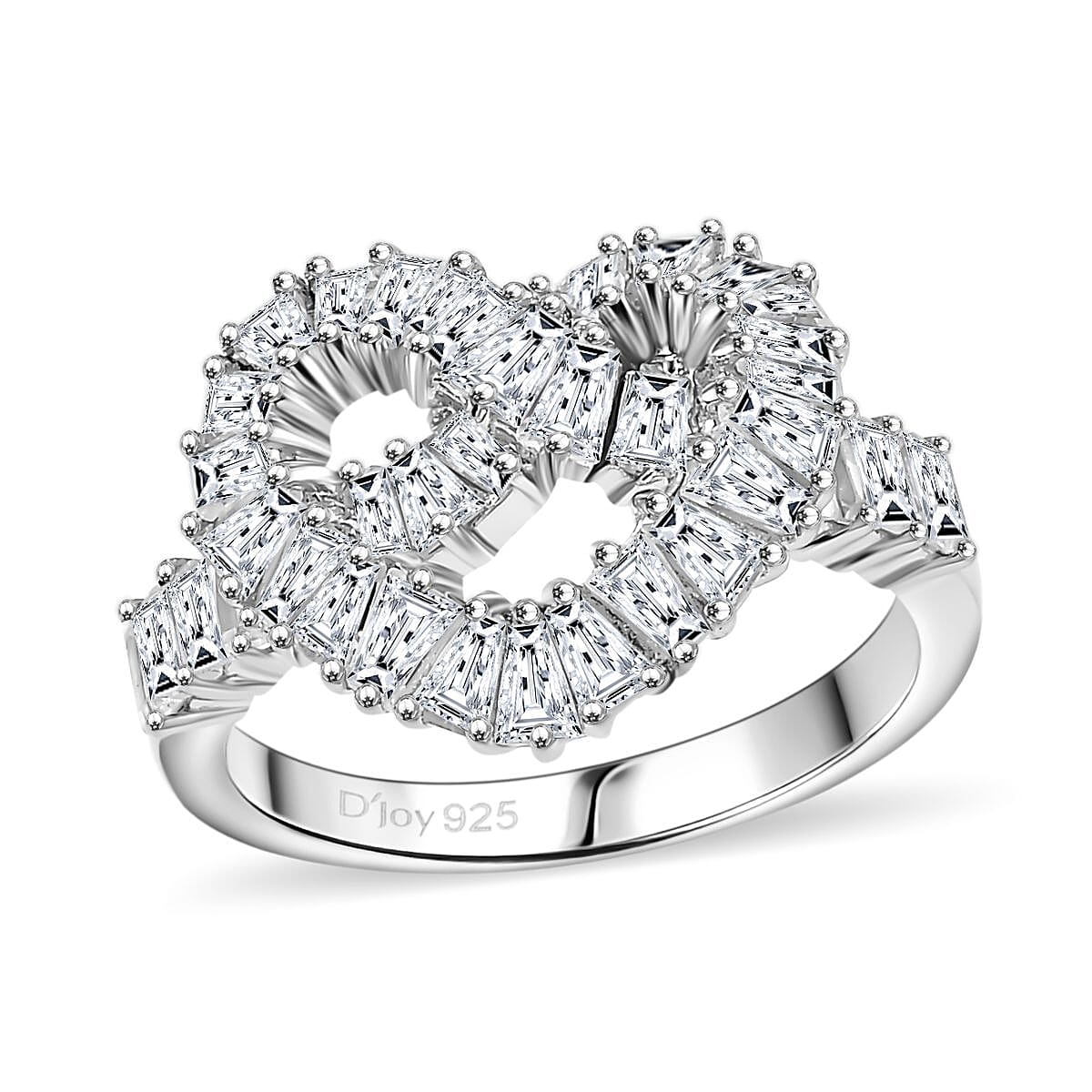 GP White Zircon Ring in Rhodium Over Sterling Silver (Size 10.0) 3.30 ctw
