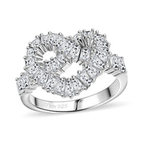 GP White Zircon Ring in Rhodium Over Sterling Silver (Size 10.0) 3.30 ctw
