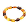 Multi Color Natural Amber Beaded Stretch Bracelet - Sticky add to cart bar