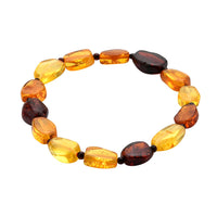 Multi Color Natural Amber Beaded Stretch Bracelet