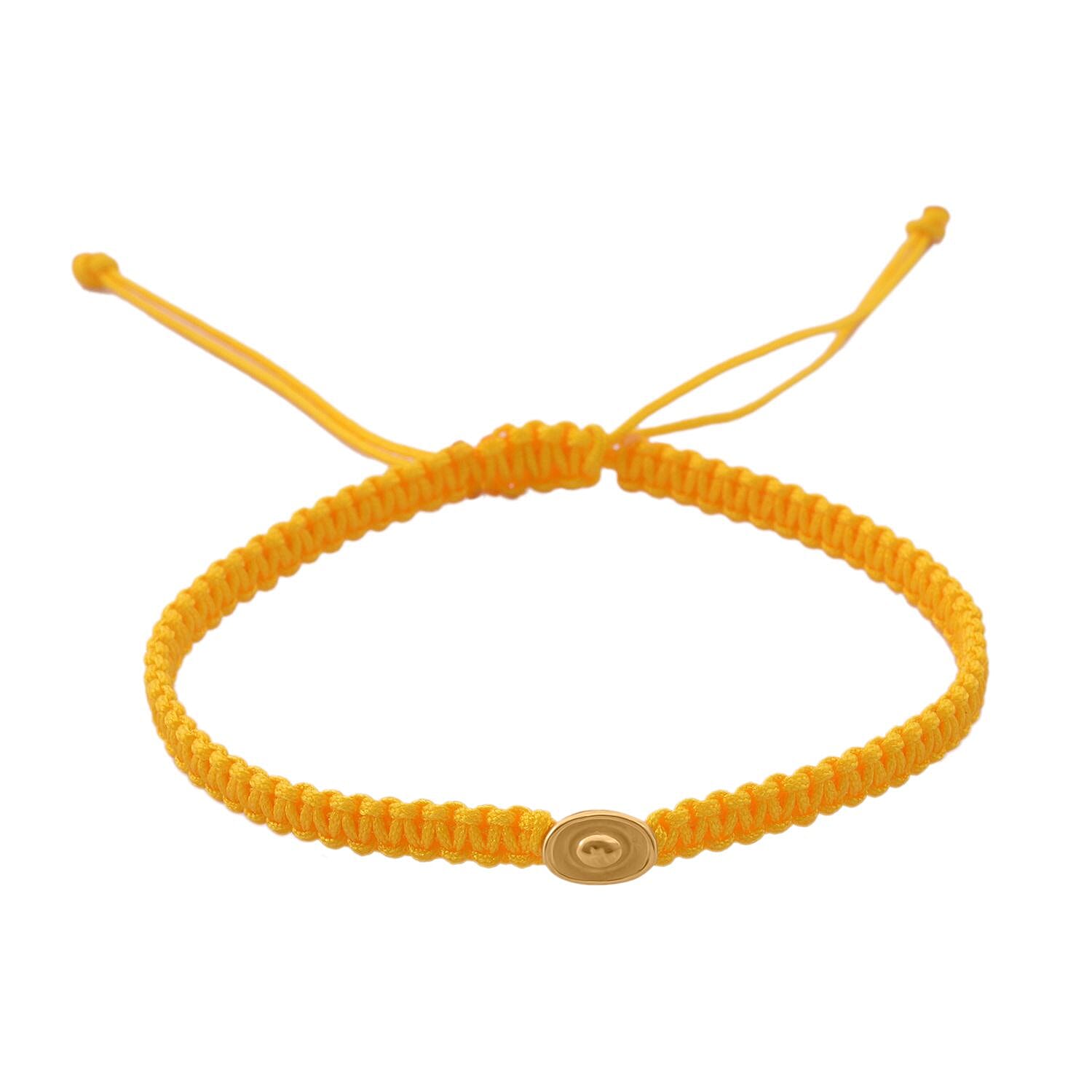 24K Yellow Gold Kim Tung Bracelet in Yellow Cord Adjustable