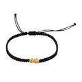 24K Yellow Gold Pixiu Bracelet in Black Cord Adjustable - Sticky add to cart bar