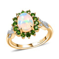 TLV Premium Ethiopian Welo Opal, Multi Gemstone Ring in 18K Vermeil YG Over Sterling Silver (Size 10.0) 1.80 ctw - Sticky add to cart bar