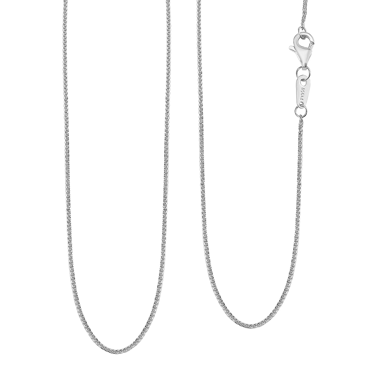 1.16mm Spiga Chain Necklace in 950 Platinum 2.60 Grams 20 Inches