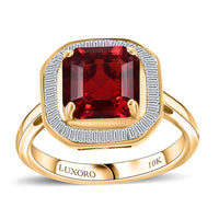 Doorbuster Luxoro 10K Yellow Gold Premium Mexican Cherry Fire Opal, Diamond (G-H, I3) (0.30 cts) Ring (Size 10.0) 1.90 ctw