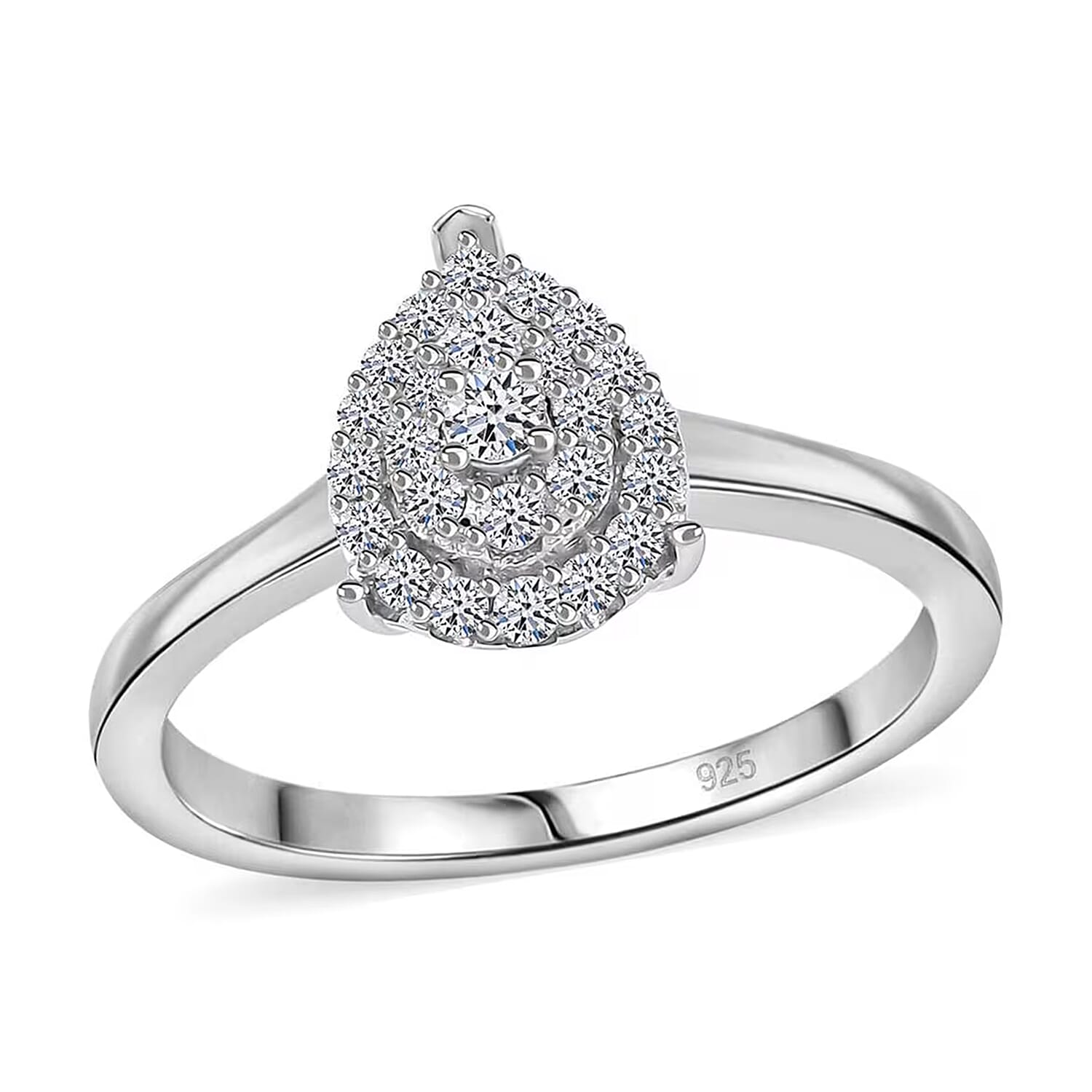 Luxuriant Lab Grown Diamond (SI) Ring in Rhodium Over Sterling Silver (Size 7.0) 0.35 ctw
