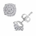 Luxuriant Lab Grown Diamond SI 0.50 ctw Trillion Shape Stud Earrings in Rhodium Over Sterling Silver - Sticky add to cart bar