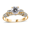 Crisantemo Cut Moissanite 1.80 ctw Ring in 18K Vermeil YG Over Sterling Silver (Size 10.0) - Sticky add to cart bar