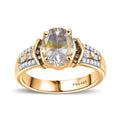 Premium Malagasy Moonstone, Natural Champagne and White Diamond 2.00 ctw Ring in 18K Vermeil Yellow Gold Over Sterling Silver (Size 10.0) - Sticky add to cart bar