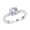 Moissanite 0.90 ctw Solitaire Ring in Rhodium Over Sterling Silver - Sticky add to cart bar