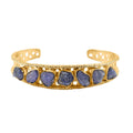 Karis Rough Cut Tanzanite 29.65 ctw Bangle Bracelet in 18K YG Plated (7.25 In) - Sticky add to cart bar