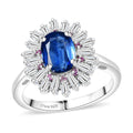 Kashmir Kyanite, Multi Gemstone Ring in Rhodium Over Sterling Silver (Size 10.0) 2.35 ctw - Sticky add to cart bar