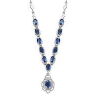 D'Joy Kashmir Kyanite 4.50 ctw Necklace 18 Inches in Rhodium Over Sterling Silver
