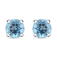 Signity Ice Blue Topaz Stud Earring in Platinum Over Sterling Silver 1.10 ctw