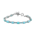 D'Joy Larimar and Multi Gemstone 14.90 ctw Turtle Bracelet in Rhodium Over Sterling Silver (7.25 In) - Sticky add to cart bar